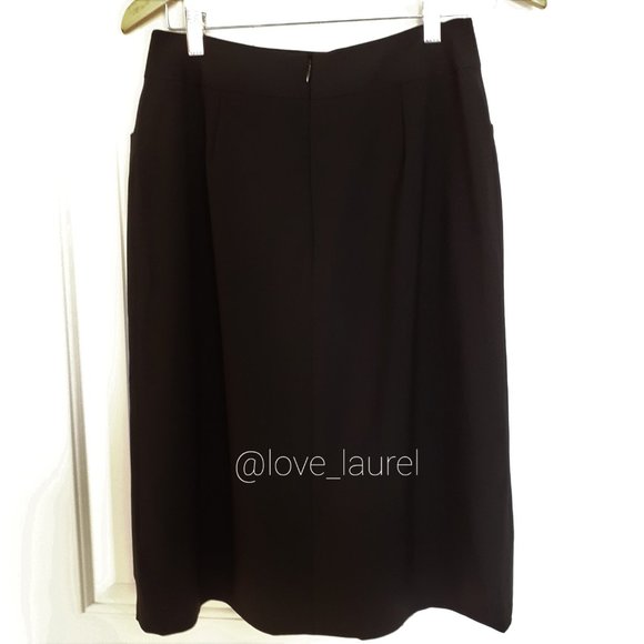 Chanel Wool Skirt With Pockets & Inverted Pleat Silk Lining Size 10 - Picture 2 of 14
